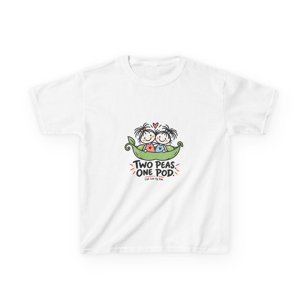 Kids T-Shirt — "Two Peas One Pod" Cute Sibling Peas Graphic Tee