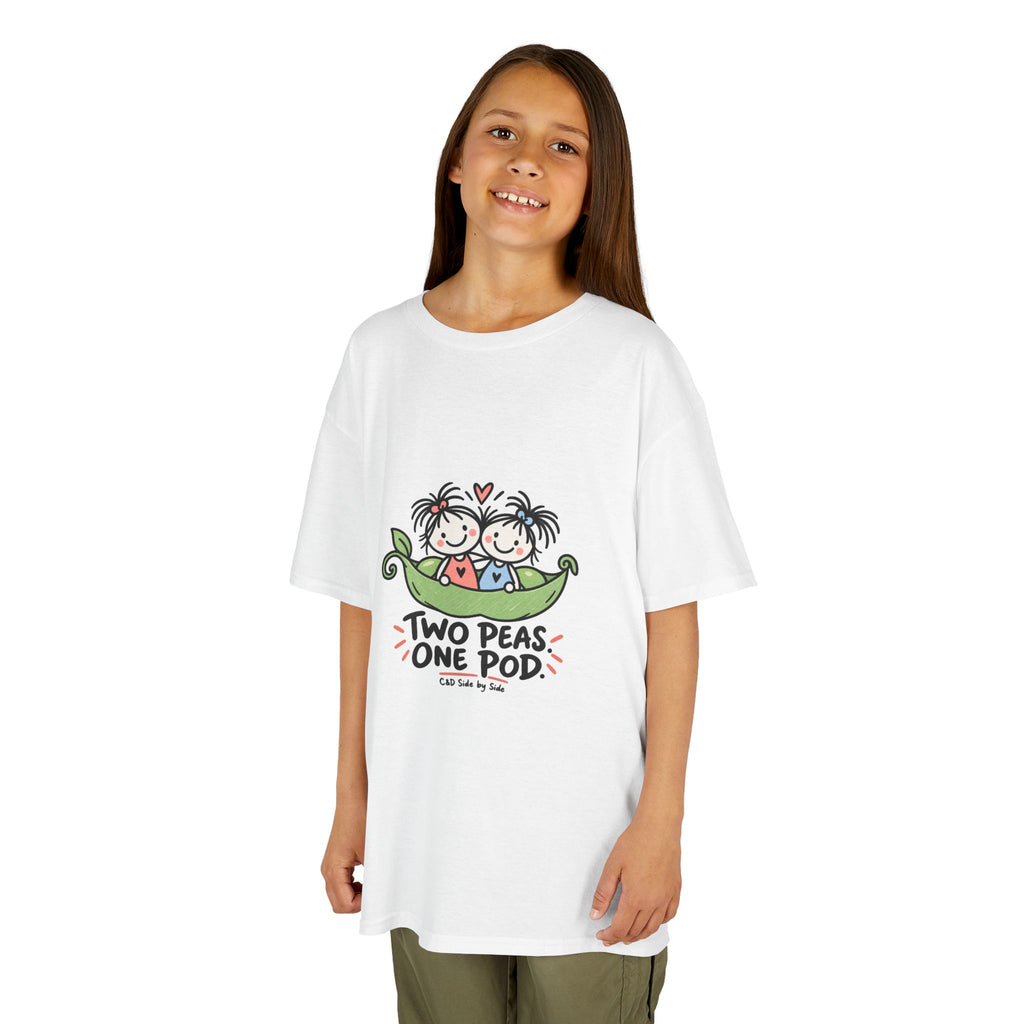 Kids T-Shirt — "Two Peas One Pod" Cute Sibling Peas Graphic Tee