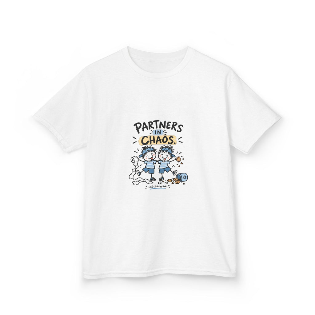 Kids T-Shirt — "Partners in Chaos" Cute Sibling/Best Friend Cartoon Tee